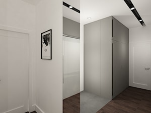 Projekt salonu z kuchnią i dwóch łazienek. Powierzchnia 52,1 m2. - Średni biały hol / przedpokój, styl industrialny - zdjęcie od 4ma projekt