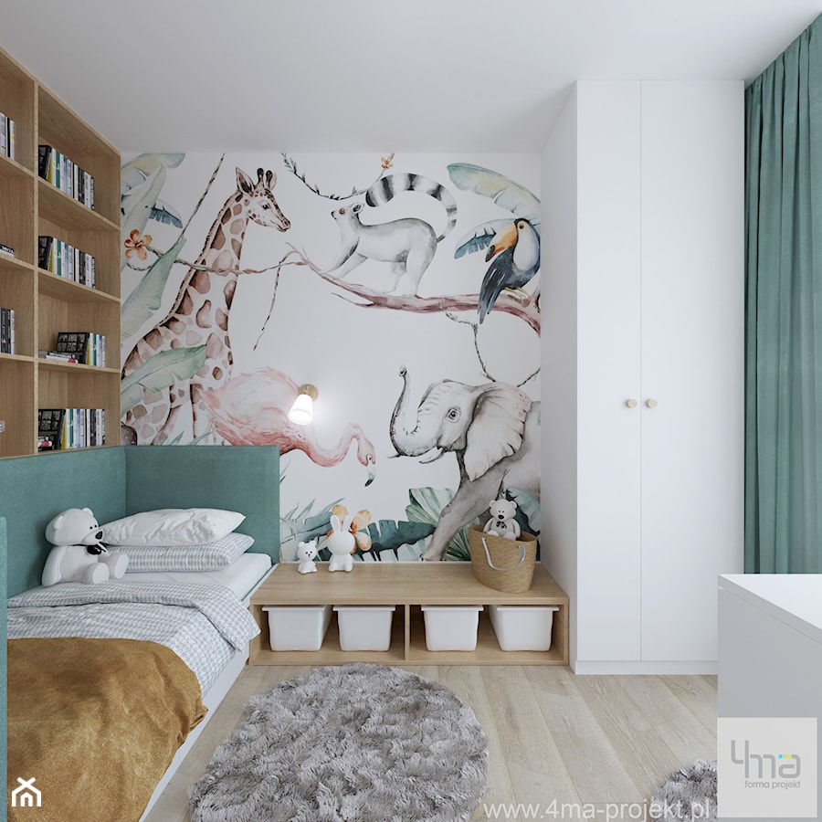 Mieszkanie 67 m2 na Młocinach - Pokój dziecka, styl nowoczesny - zdjęcie od 4ma projekt