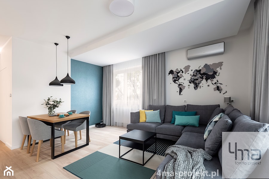 Mieszkanie 83 m2 - Wola - Salon, styl nowoczesny - zdjęcie od 4ma projekt