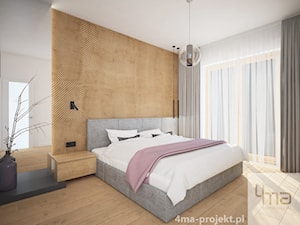 Dom w Łodzi - Średnia biała sypialnia, styl nowoczesny - zdjęcie od 4ma projekt