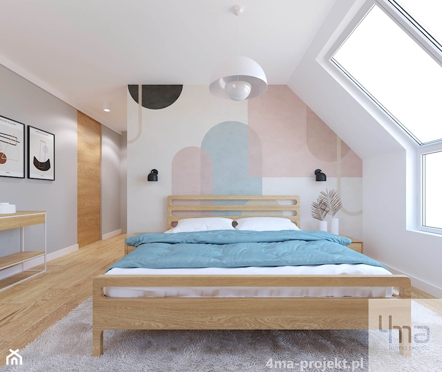 Dom w Hornówku 108m2 - Sypialnia, styl nowoczesny - zdjęcie od 4ma projekt