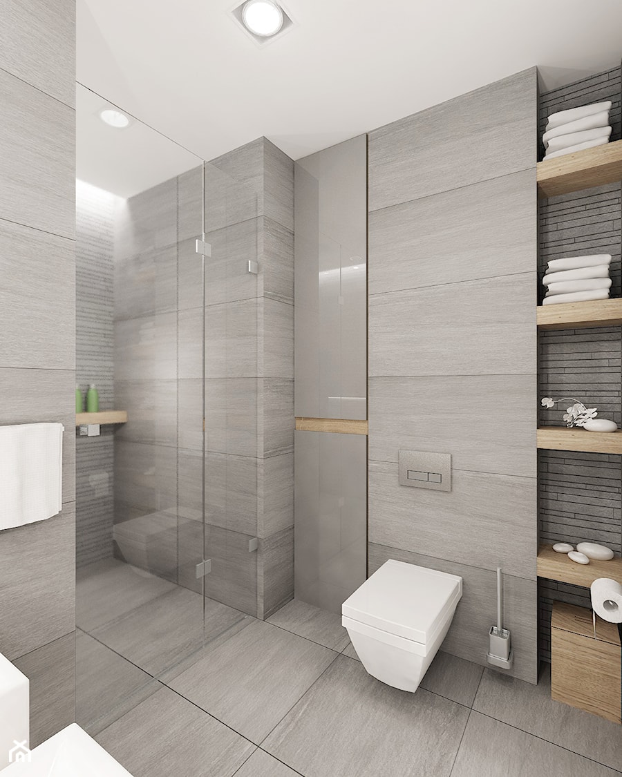 Średnia bez okna łazienka, styl nowoczesny - zdjęcie od 4ma projekt