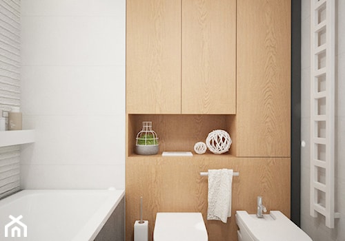 Mieszkanie 68 m2 - Mała bez okna łazienka, styl nowoczesny - zdjęcie od 4ma projekt