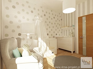 Projekt mieszkania 98 m2 w Wilanowie. - Średni beżowy biały pokój dziecka dla niemowlaka dla chłopca dla dziewczynki, styl nowoczesny - zdjęcie od 4ma projekt