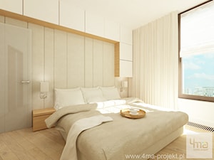 Projekt mieszkania 98 m2 w Wilanowie. - Średnia beżowa biała sypialnia, styl nowoczesny - zdjęcie od 4ma projekt