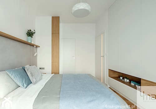 Mieszkanie o pow. 129 m2 - Mokotów - Mała biała sypialnia, styl nowoczesny - zdjęcie od 4ma projekt