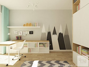Średni szary pokój dziecka dla dziecka dla nastolatka dla chłopca dla dziewczynki, styl nowoczesny - zdjęcie od 4ma projekt
