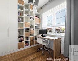 Dom 148 m2. - Małe w osobnym pomieszczeniu białe biuro, styl nowoczesny - zdjęcie od 4ma projekt - Homebook
