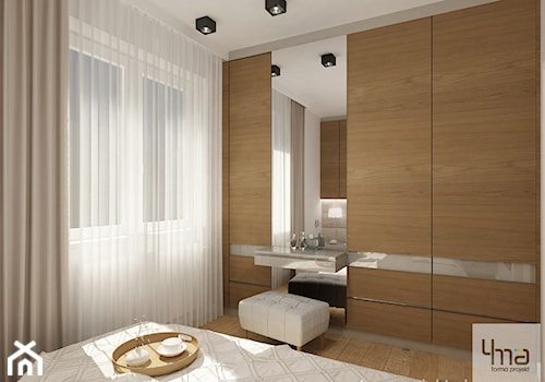 Projekt mieszkania 78 m2 na Woli. - Średnia sypialnia, styl nowoczesny - zdjęcie od 4ma projekt