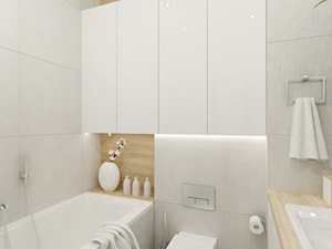 Projekt mieszkania na Bielanach o pow. 51,5 m2. - Średnia bez okna łazienka, styl nowoczesny - zdjęcie od 4ma projekt