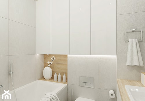 Projekt mieszkania na Bielanach o pow. 51,5 m2. - Średnia bez okna łazienka, styl nowoczesny - zdjęcie od 4ma projekt