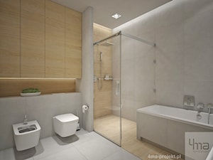 Dom 310 m2. - Średnia na poddaszu bez okna łazienka, styl nowoczesny - zdjęcie od 4ma projekt