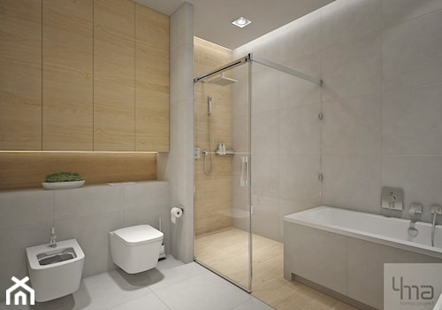 Dom 310 m2. - Średnia na poddaszu bez okna łazienka, styl nowoczesny - zdjęcie od 4ma projekt