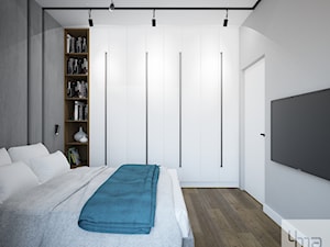 Mieszkanie o pow. 52 m2 w Grodzisku Mazowieckim - Mała szara sypialnia, styl nowoczesny - zdjęcie od 4ma projekt