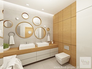 Projekt mieszkania 98 m2 w Wilanowie. - Średnia bez okna z dwoma umywalkami łazienka, styl nowoczesny - zdjęcie od 4ma projekt