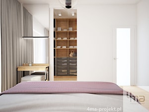 Dom w Łodzi - Mała biała sypialnia, styl nowoczesny - zdjęcie od 4ma projekt