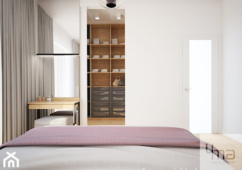 Dom w Łodzi - Mała biała sypialnia, styl nowoczesny - zdjęcie od 4ma projekt