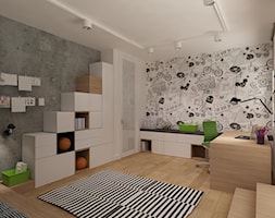Duży biały szary pokój dziecka dla dziecka dla chłopca, styl nowoczesny - zdjęcie od 4ma projekt - Homebook