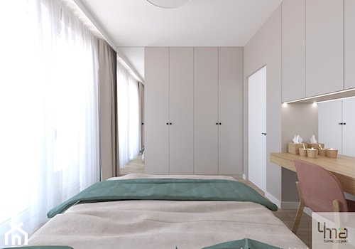 Mieszkanie 67 m2 na Młocinach - Sypialnia, styl nowoczesny - zdjęcie od 4ma projekt