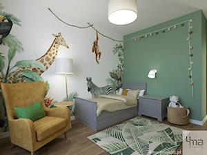 Mieszkanie 135m2 na Szczęśliwicach - Średni biały brązowy zielony pokój dziecka dla dziecka dla chłopca dla dziewczynki, styl tradycyjny - zdjęcie od 4ma projekt