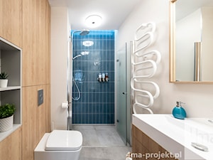 Mieszkanie 83 m2 - Wola - Średnia bez okna łazienka, styl nowoczesny - zdjęcie od 4ma projekt