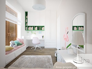Mieszkanie 128 m2 - Gocławek - Średni biały pokój dziecka dla dziecka dla nastolatka dla dziewczynki, styl nowoczesny - zdjęcie od 4ma projekt
