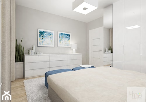 Średnia szara sypialnia, styl nowoczesny - zdjęcie od 4ma projekt