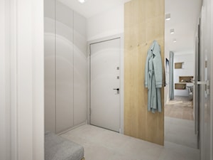 Mieszkanie 48,5 m2 - Średni z wieszakiem biały hol / przedpokój, styl nowoczesny - zdjęcie od 4ma projekt