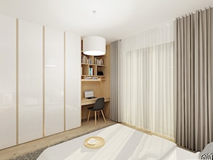 Projekt mieszkania 53 m2 na Żoliborzu - Średnia sypialnia, styl nowoczesny - zdjęcie od 4ma projekt