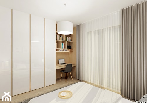 Projekt mieszkania 53 m2 na Żoliborzu - Średnia sypialnia, styl nowoczesny - zdjęcie od 4ma projekt