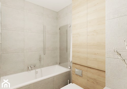 Projekt mieszkania 53 m2 na Żoliborzu - Mała bez okna łazienka, styl nowoczesny - zdjęcie od 4ma projekt