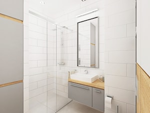 Projekt mieszkania w Wilanowie, pow. 52 m2 - Mała łazienka, styl skandynawski - zdjęcie od 4ma projekt