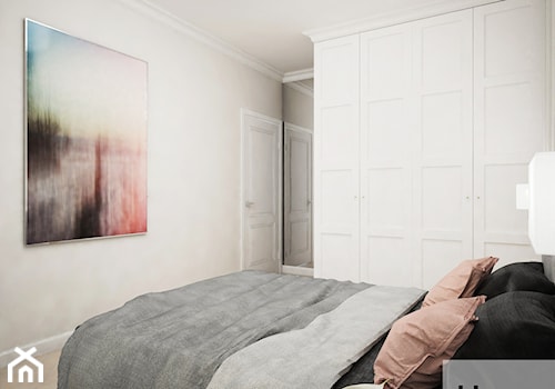 Klasycznie i ponadczasowo, 87m2 - Mała beżowa sypialnia, styl tradycyjny - zdjęcie od 4ma projekt