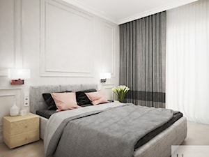 Klasycznie i ponadczasowo, 87m2 - Średnia biała sypialnia z balkonem / tarasem, styl tradycyjny - zdjęcie od 4ma projekt