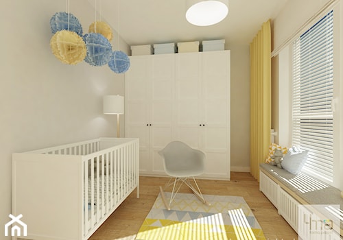 Projekt mieszkania 78 m2 na Woli. - Średni beżowy pokój dziecka dla niemowlaka dla chłopca dla dziewczynki, styl nowoczesny - zdjęcie od 4ma projekt