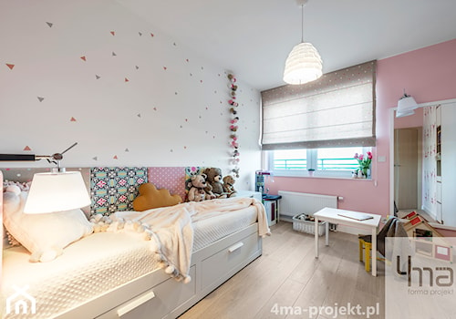 Mieszkanie 117m2 na Kabatach - Średni różowy szary pokój dziecka dla dziecka dla dziewczynki, styl nowoczesny - zdjęcie od 4ma projekt