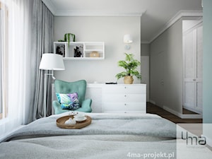 Mieszkanie 128 m2 - Gocławek - Średnia szara sypialnia, styl nowoczesny - zdjęcie od 4ma projekt