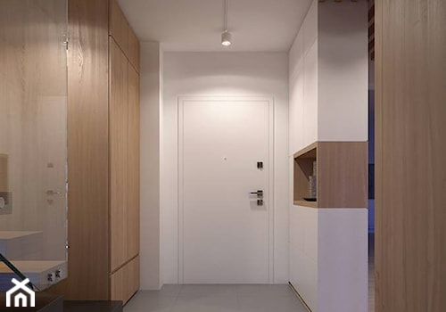 Projekt strefy dziennej o pow. 87 m2 w mieszkaniu dwupoziomowym. - Hol / przedpokój, styl nowoczesny - zdjęcie od 4ma projekt