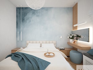 Mieszkanie 68 m2 - Mała szara sypialnia, styl nowoczesny - zdjęcie od 4ma projekt