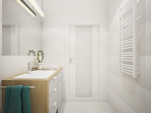 Mieszkanie 48,5 m2 - Mała na poddaszu bez okna z lustrem łazienka, styl nowoczesny - zdjęcie od 4ma projekt