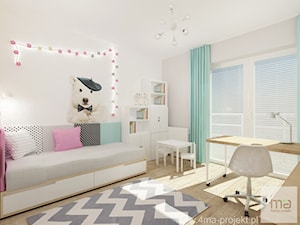 Duży biały pokój dziecka dla dziecka dla nastolatka dla chłopca dla dziewczynki, styl nowoczesny - zdjęcie od 4ma projekt