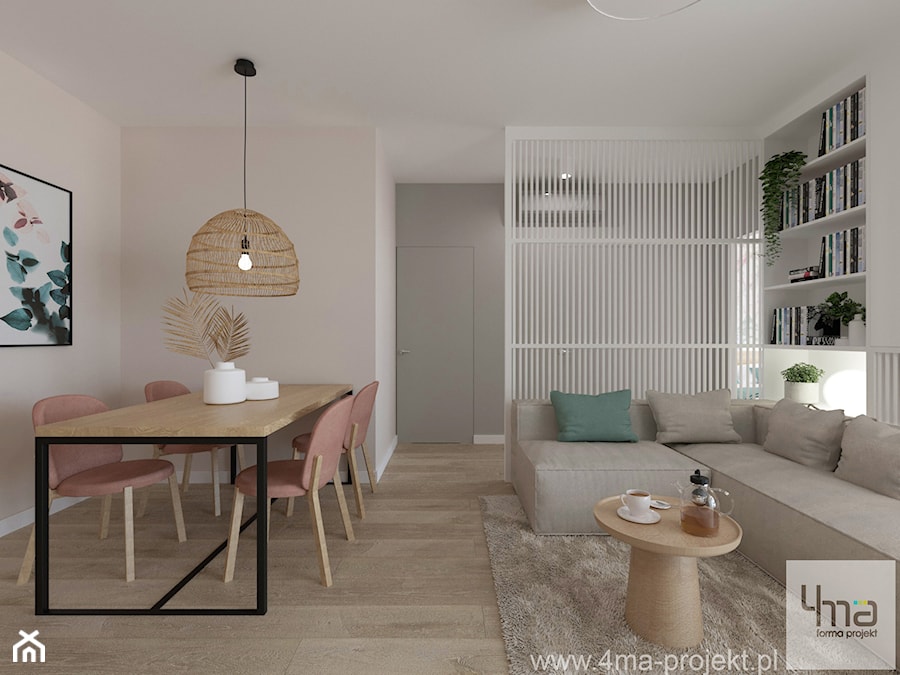 Mieszkanie 67 m2 na Młocinach - Salon, styl nowoczesny - zdjęcie od 4ma projekt