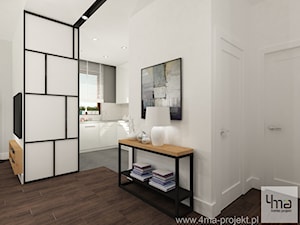 Projekt salonu z kuchnią i dwóch łazienek. Powierzchnia 52,1 m2. - Salon, styl industrialny - zdjęcie od 4ma projekt