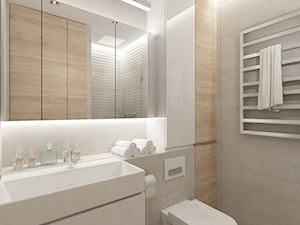 Projekt mieszkania w Pruszkowie - pow. 52,5 m2. - Mała bez okna łazienka, styl nowoczesny - zdjęcie od 4ma projekt