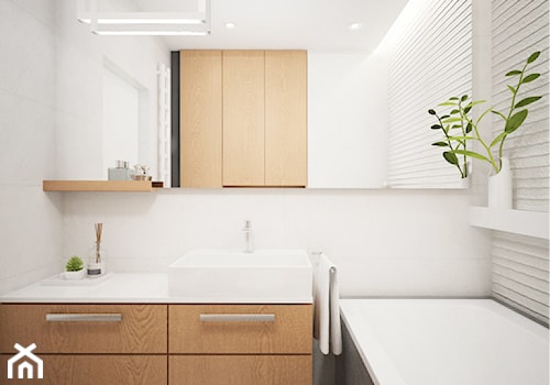 Mieszkanie 68 m2 - Mała bez okna z lustrem z punktowym oświetleniem łazienka, styl nowoczesny - zdjęcie od 4ma projekt