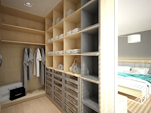 Dom 310 m2. - Mała otwarta garderoba przy sypialni, styl nowoczesny - zdjęcie od 4ma projekt
