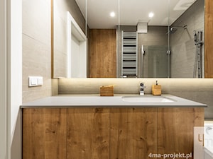 Mieszkanie 60 m2 na Bielanach - Mała bez okna z lustrem z punktowym oświetleniem łazienka, styl skandynawski - zdjęcie od 4ma projekt