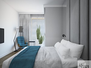 Mieszkanie o pow. 52 m2 w Grodzisku Mazowieckim - Średnia biała szara sypialnia, styl nowoczesny - zdjęcie od 4ma projekt