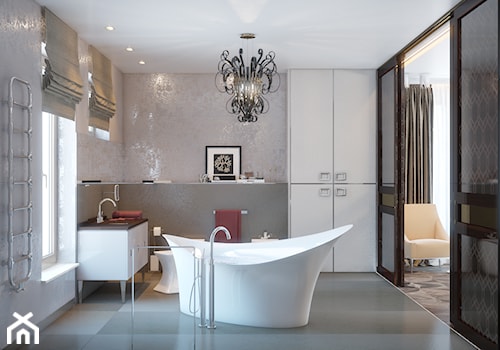 Duża jako pokój kąpielowy łazienka z oknem, styl glamour - zdjęcie od Gerasim Trubchik