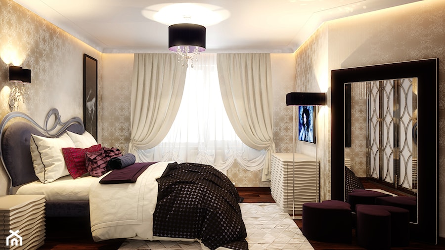 Średni beżowy pokój dziecka dla nastolatka dla dziewczynki, styl glamour - zdjęcie od Gerasim Trubchik